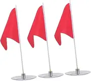 BCOATH Golfing Flags Set 3 Pack Stainless Steel Hole Cup Flag Golf Putting Target