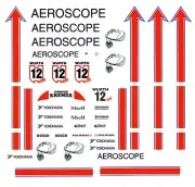 #12 AEROSCOPE Porsche 1987 1/64th HO Scale Slot Car Waterslide Decals