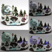 Christmas Musical Santa House Train Rotating Snow Globe Water Crystal Xmas Ball