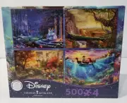 Thomas Kinkade Disney 4-In-1 Multi-Pack 500 pieces Jigsaw Puzzle New