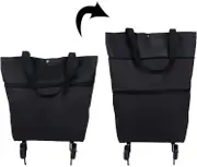 Foldable Shopping Trolley, Collapsible Two-stage Zipper Foldable Shopping Bag With Wheels Foldable Shopping Trolley Compatible With Fruit, Vegetabl...