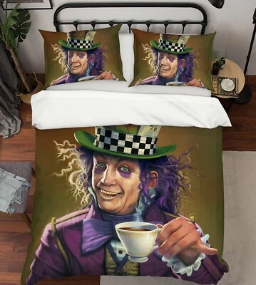 3D Purple Magician Hatter Cup O149 Bed Pillowcases Quilt Cover Duvet Vincent Amy