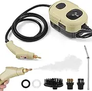 2500W High Pr ure Steam Cleaner High Tempe ure Pr urized Steam Cleaning 1100ml 3 Bar Portable Handheld Steam Cleaners with 3 Brush Heads for Home Use/Car Detailing Grey AU Plug