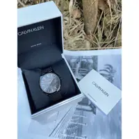 在飛比找蝦皮購物優惠-Calvin Klein黑色錶盤手錶 K3M21421