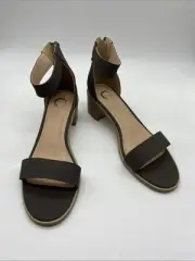 Journee Collection Womens Percy Low Stacked Heel Back Heel Zip Sandals Size 9