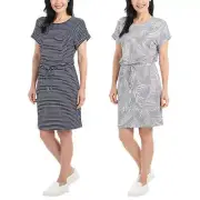 NWT Hilary Radley Women's Short Sleeve Drawstring Waist Mini Dress M-XXL