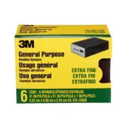 3M Sanding Sponge CP000-6P-CC, Extra Fine, 3.75 in x 2.625 in x 1 in