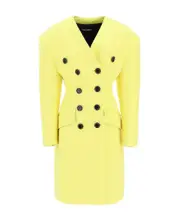 Dolce Gabbana Double-Breasted Drop-Shoulder Coat IT40,IT38 Yellow