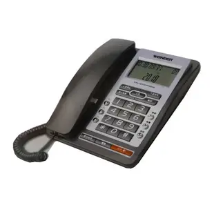 WONDER 旺德 來電顯示型有線電話 市內電話 電話機 WT-08 免持撥號 具有鬧鐘功能 兩種顏色可選