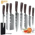 Japanese Style Kitchen Chef KnifeSet High Carbon Steel Meat Cleaver Knives W/BOX