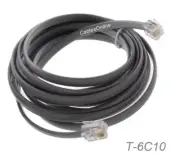 10ft. RJ12 6P6C Flat Modular Telephone Cable, Gray, CablesOnline T-6C10