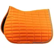 New! ORANGE CAESAR SADDLE PAD w/ Silver cord piping Crystal accents Pony Horse