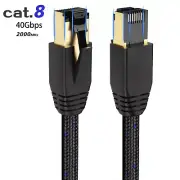 [Professional Series] Ultra High Speed 40Gbps Cat 8 Ethernet Cable Braided Flat