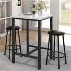 Large Sintered Stone Bar Table Square High Top Breakfast Dining Table Coffee Tab