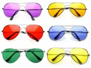 6 Pairs (as pictured) Silver Metal Frame Pilot Spring Hinge Temple Sunglasses