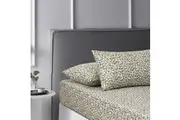 Lisa Teal Washed Cotton Printed Fitted Sheet Set by Accessorize