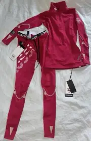 Sz XXS WOMEN'S INFINI COMPRESSION RACE TIGHTS & TOP Cherry 311 RLIWL04A RLIWU03A