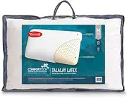 Tontine Comfortech Talalay Latex Pillow - Medium Height & Support, Removable & Machine Washable Natural Cotton Cover, Gentle Cushion & Support, Promote Correct Spinal Alignment, 5 Year Warranty