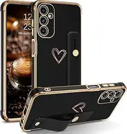 [FORZARMOR] for Samsung Galaxy A54 5G(6.4 Inch) Case, Soft Smooth Touch Feeling with Cute Love Heart Plating Wrist Strap Stand Cover (for Galaxy A54 5G)