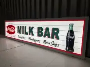 COCA COLA MILK BAR LIGHT UP PREMIUM FLAT HANGING SIGN LIGHT LED