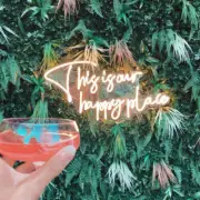 This Is Our Happy Place Vivid Flex LED 32"x16" Neon Sign Light Lamp Wall Decor