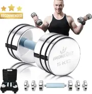 Adjustable Dumbbells Set 5KG Steel Dumbbells with Foam Handles Home Gym Fitness