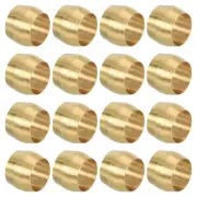16 Pcs 1/4" ID Brass Compression Sleeve Ferrules Brass Compression Fittings