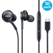 10-Pack OEM AKG USB-C Headphones Wired For Samsung Galaxy S10 S20 S21 Ultra Note