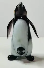 The Penguin Glass figurine Hand blown glass Penguin Murano style figurine