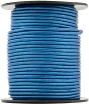 Xsotica® Blue Metallic Round Leather Cord 1.5mm 10 meters (11 yards)