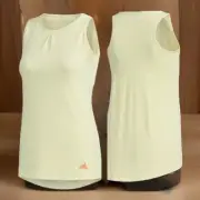 Adidas Tank Top Tennis Club HEAT.RDY Yellow Tint FK1393 Built Sports Bra Women M