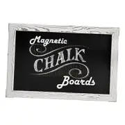 Magnetic Chalkboard - Easy-to-Erase Large Chalkboard 20x30 White Rustic Frame