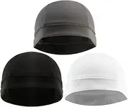 [DEARMAMY] 3pcs Inner Cap Cycling Cap Bike Helmet Men Sweat Wicking Cycling Hat Liners for Sweat Arm Warmers Seat Quick Dry Liner DIY Sports Inner