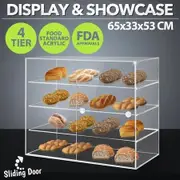 Cake Display Cabinet Large Acrylic Bakery Donuts Cupcake Stand Case Unit Holder Muffin Donut Pastries 4-Tier 5mm Thick