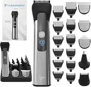 MK9 MasterGroom All-in-One Trimmer – 21-Piece Men's Grooming Kit for Beard, Head, Hair, Body, and Face, Waterproof, Stainless Steel, USB C Rechargeable, LED Display