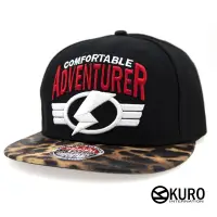 在飛比找蝦皮商城優惠-KURO-SHOP黑色豹紋帽沿閃電ADVENTURER電繡棒