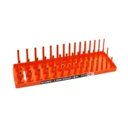 Hansen 3/8" Socket Organizer Tray Holder Metric 3 Row MM Shallow Deep Orange