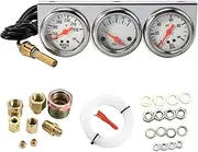 KANGYEBAIHUODIAN Fit for Triple Gauge Kit Oil Volt Water Gauge 3 in 1 Car Meter Auto Gauge Temp Gauge Temperature Oil Pressure Gauge Sensor