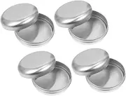 HOOTNEE 4pcs Aluminum Soap Dishes Travel Containers Cream Soap Boxes Makeup Storage Case