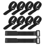 10Pcs Reusable Cable Ties 8"x0.79" Adjustable Reusable Hook & Straps Black