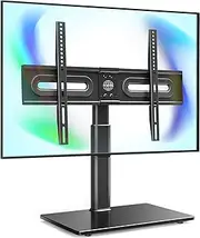 FITUEYES Universal TV Stand with Mount for 32"-65 inch Flat Curved Screen with 60 Degree Swivel & 4 Level Height Adjustment Max. VESA 400x600 TT105202GB