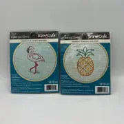 Dimensions Embroidery 'Learn a Craft' Kit Flamingo 75074, Pineapple 75076 Lot 2