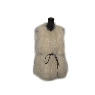 UGG ABBEY MONGOLIAN CREAM VEST SHEARLING WOMEN'S SHEEPSKIN OUTWEAR SIZE L NEW