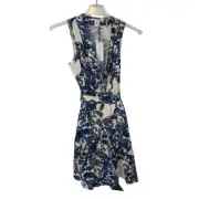 New Christian Lacroix Wrap Dress Women's Small Linen Blend Floral Sleeveless