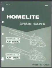 Homelite Chainsaw XP 1100 1965 Parts list manual Comb Bound Gloss Covers