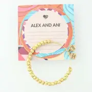 New ALEX AND ANI Bangle Bracelet Rafaelian Yellow Gold Beads Adjustable Retired