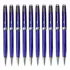10Pcs Parker Sonnet Series Ballpoint Pen Blue/White Clip Fine Nib Blue Ink