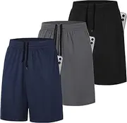 [ZENGVEE] 3 or 5 Pack Mens Gym Running Shorts Quick Dry Workout Athletic Training Fitness Shorts with Pockets