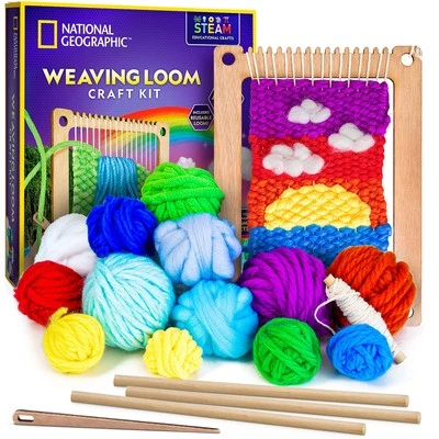 NATIONAL GEOGRAPHIC Weaving Kit - Arts and Crafts Loom Weaving Kit for with W...
