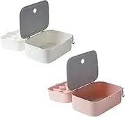Alipis Plastic Underwear Storage Box Portable Lightweight Folding Storage for Bras Underwear Socks Ties Scarves Multi-grid Clothing Organizer Pink